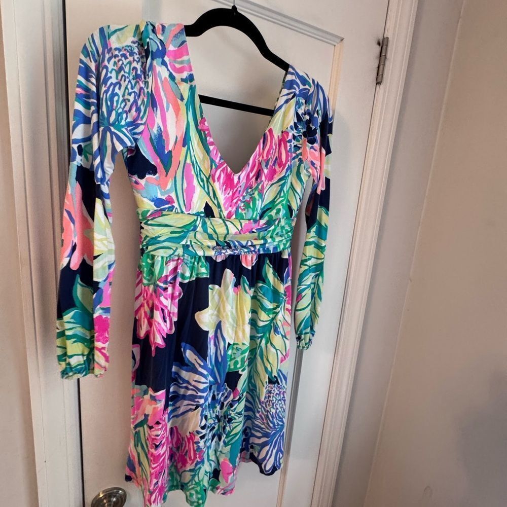 Lilly Pulitzer Vibrant Floral Long Sleeve Dress - Picture 2 of 4